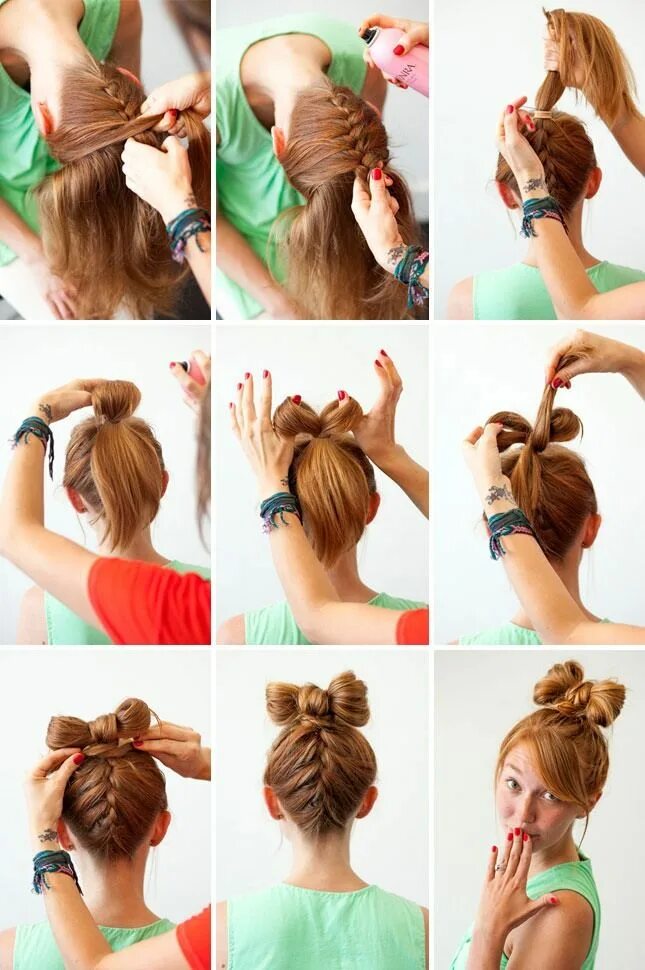 Покажи фотки красивых причесок и легких Cute How To Do A Bow In Your Hair. Bow hairstyle, Long hair styles, Hair styles