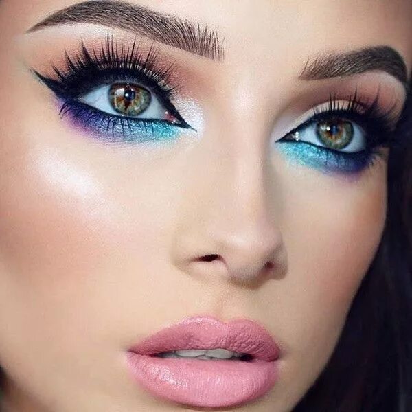 Покажи фотку самого красивого макияжа Blue Teal Purple, Iridescent Glitter, Glitter Makeup, Blue Hologram,... ($4.99) 