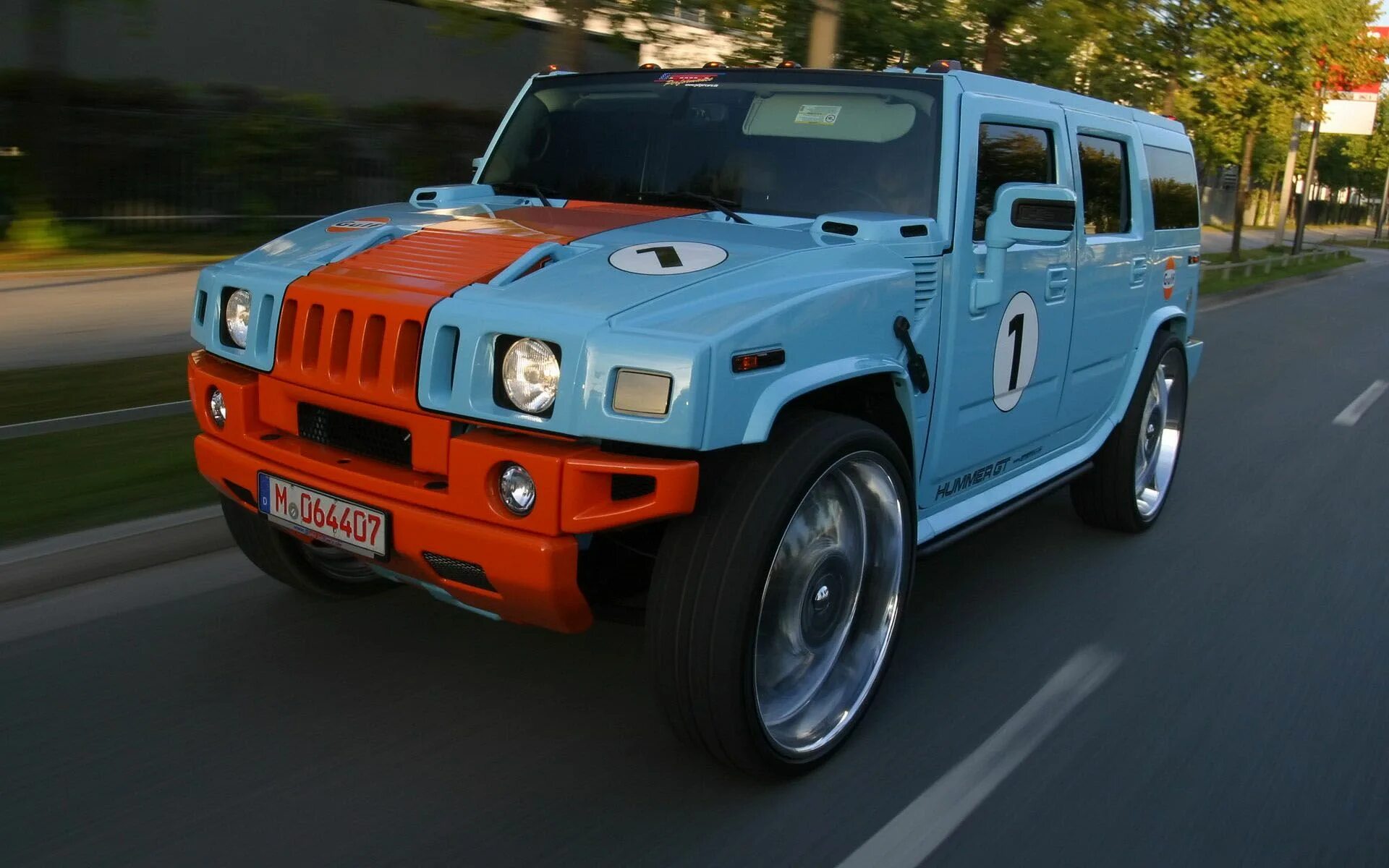 Покажи фото автомобиль Errrr, I don't know.... Gulf racing, Hummer, Gulf racing colours