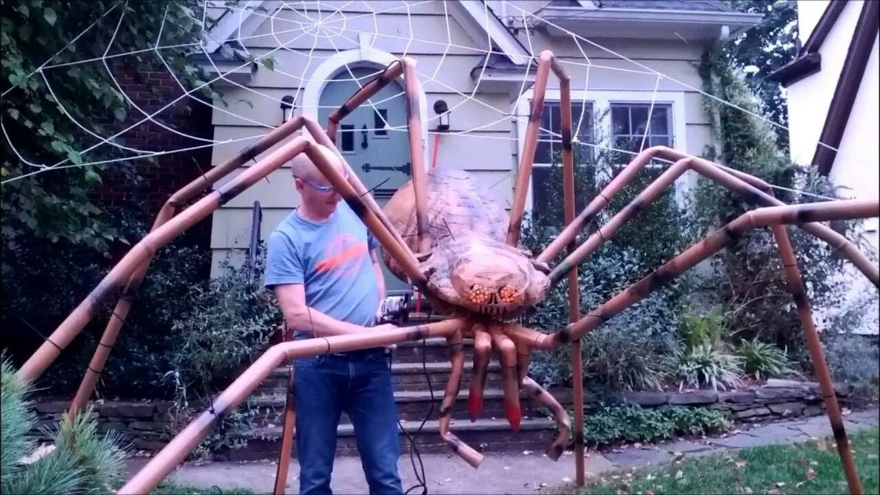 Покажи фото большого паука GIANT Halloween Spider - YouTube