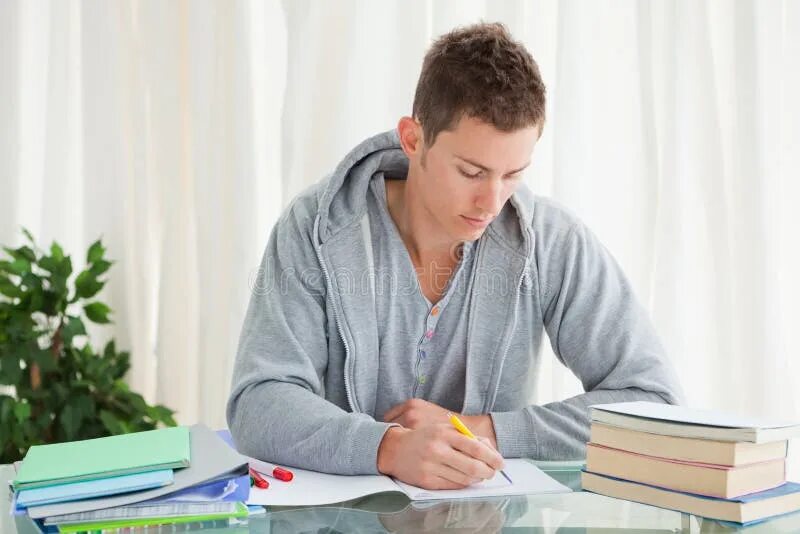 Покажи фото домашняя работа Male Student Doing His Homework Stock Image - Image of midterm, studying: 253347