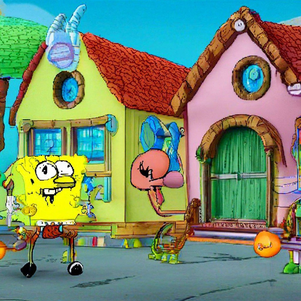 Покажи фото домика губки боба "Spongebob's house" - image created in Shedevrum