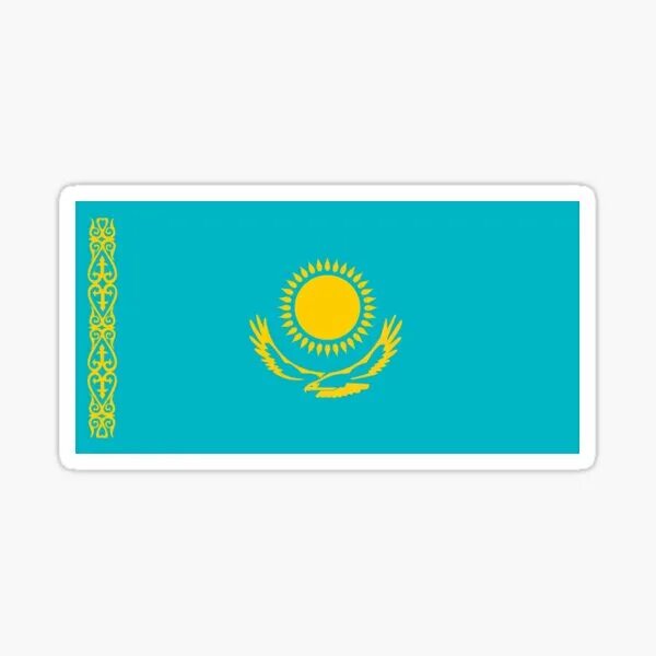 Покажи фото флага казахстана "flag of Kazakhstan" Sticker for Sale by tony4urban Redbubble