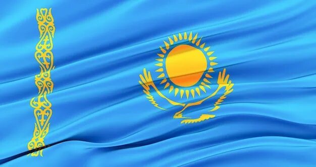 Покажи фото флага казахстана Premium Photo Republic of kazakhstan, Waving Fabric Flag of kazakhstan, Silk Fla