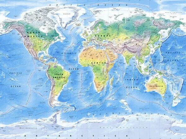 Покажи фото карты мира Map Wallpaper - Physical World Map Insel