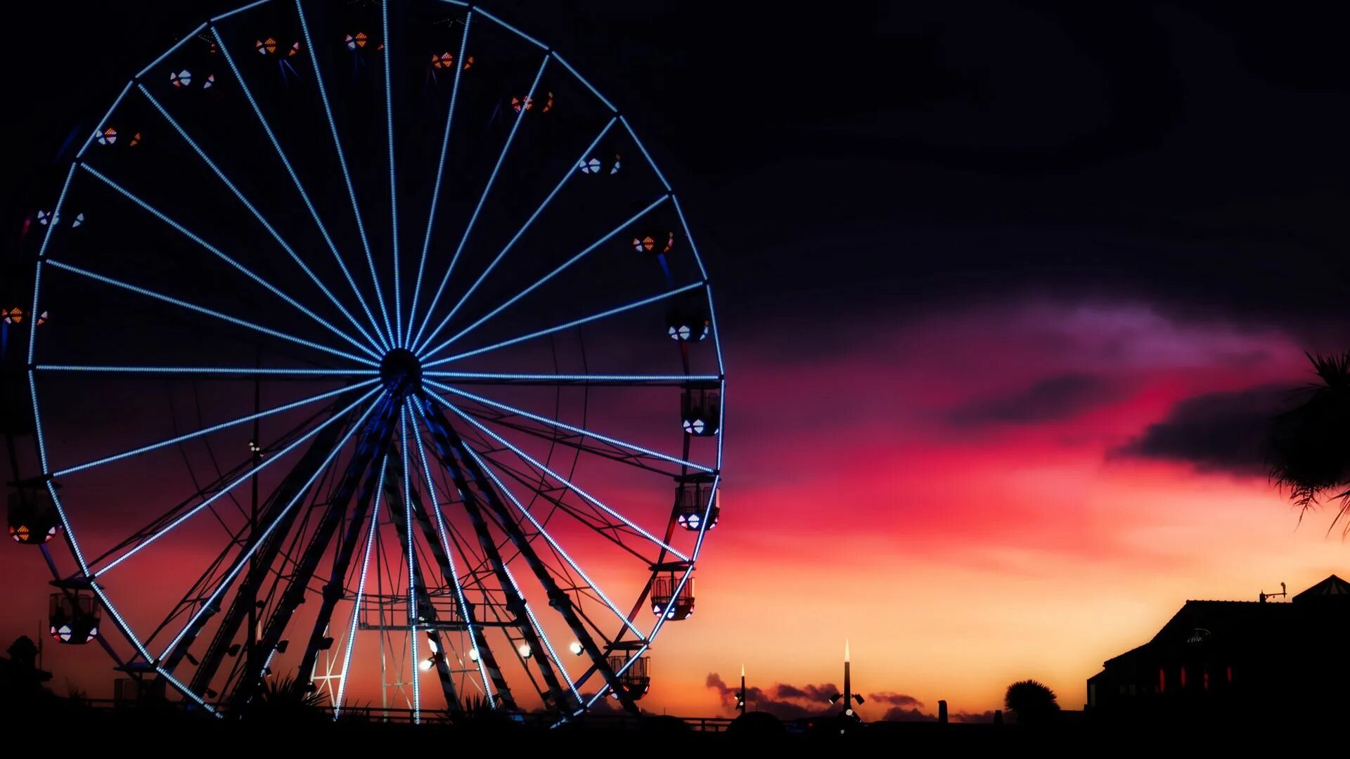 Покажи фото колесо обозрения Download wallpaper 1920x1080 ferris wheel, night, england, united kingdom full h