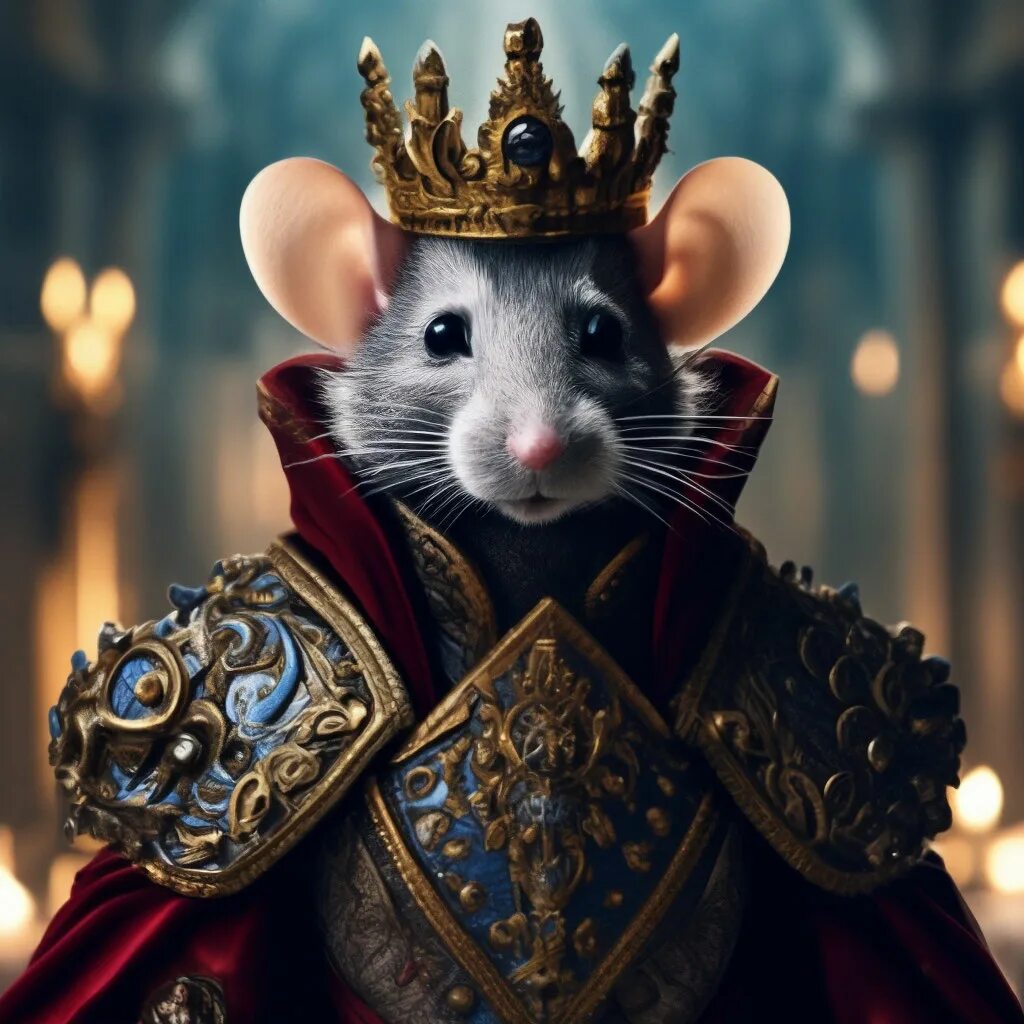 Покажи фото крысиного короля "mouse king, unusual rat with a ." - image created in Shedevrum