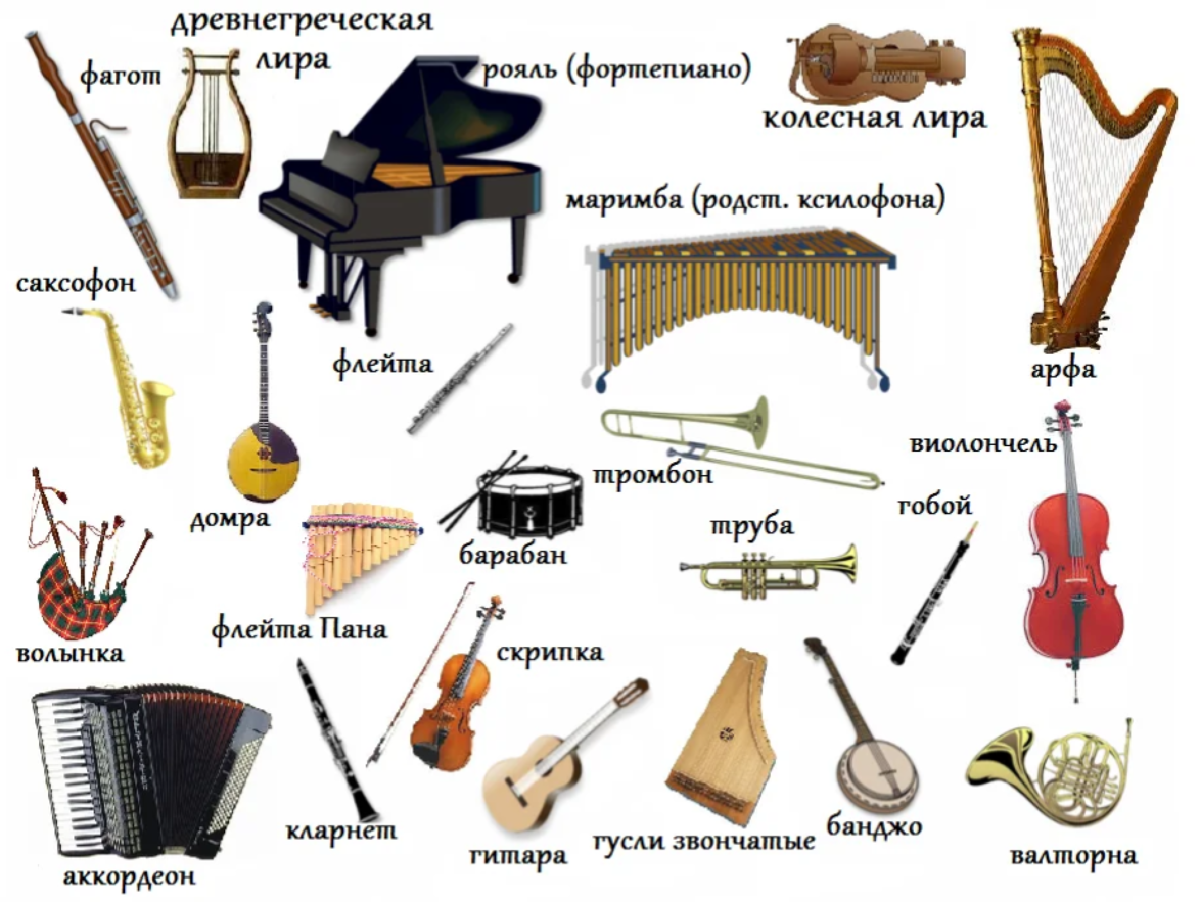 Покажи фото музыкальные инструменты Картинки СЕМЬ МУЗЫКАЛЬНЫХ ИНСТРУМЕНТОВ