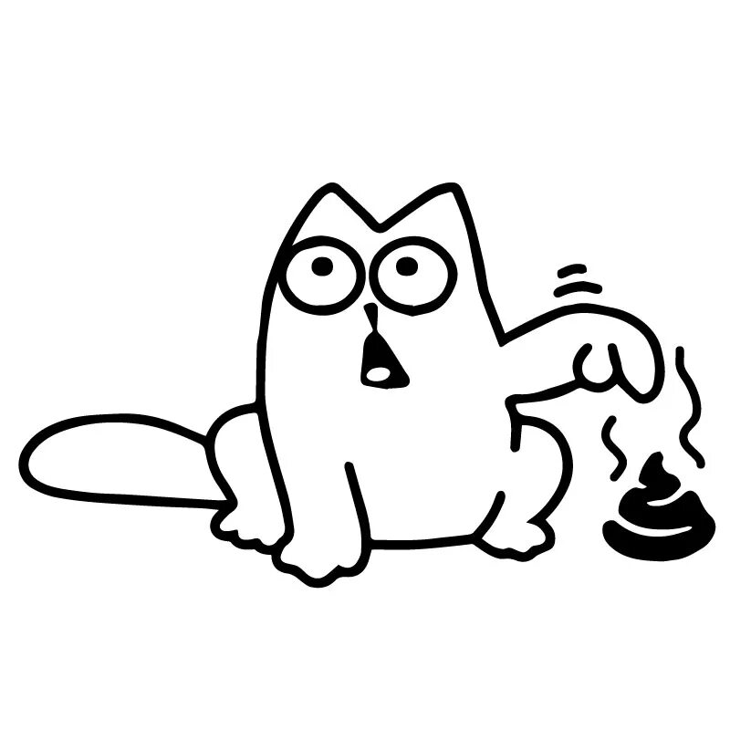 Покажи фото нарисованного кота Sticker Sticker Simon's Cat Poo