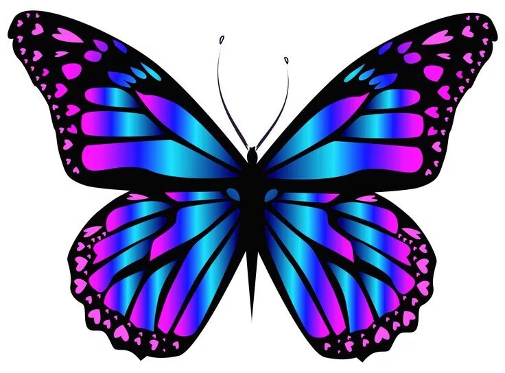 Покажи фото нарисованных бабочек Blue and Purple Butterfly PNG Clipar Image Clip art, Borboletas, Borboletas dese