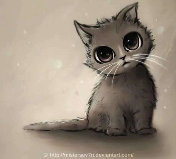 Покажи фото нарисованных котиков Little kitten Cute animal drawings, Baby animal drawings, Cat art