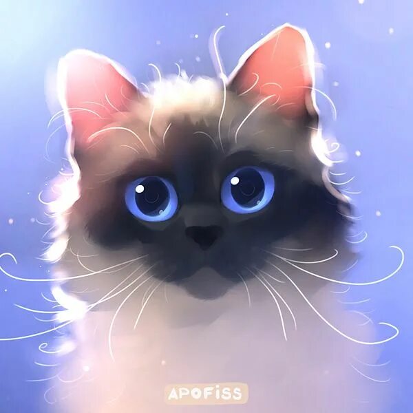 Покажи фото нарисованных котиков Apofiss - Digital Artist DeviantArt Cute animal drawings, Cute cats, Cat art