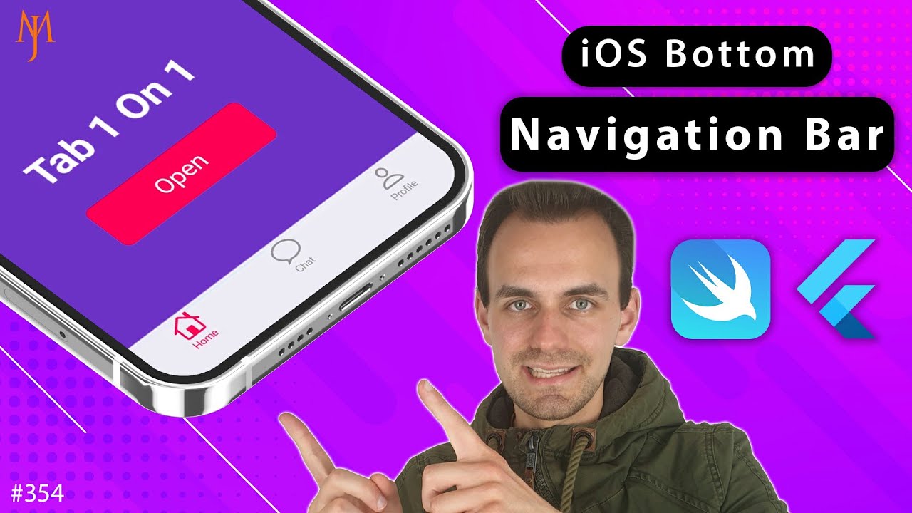 Покажи фото номер 1 Flutter Tutorial - Create iOS Tab Bar & Bottom Navigation Bar SwiftUI Cupertino 