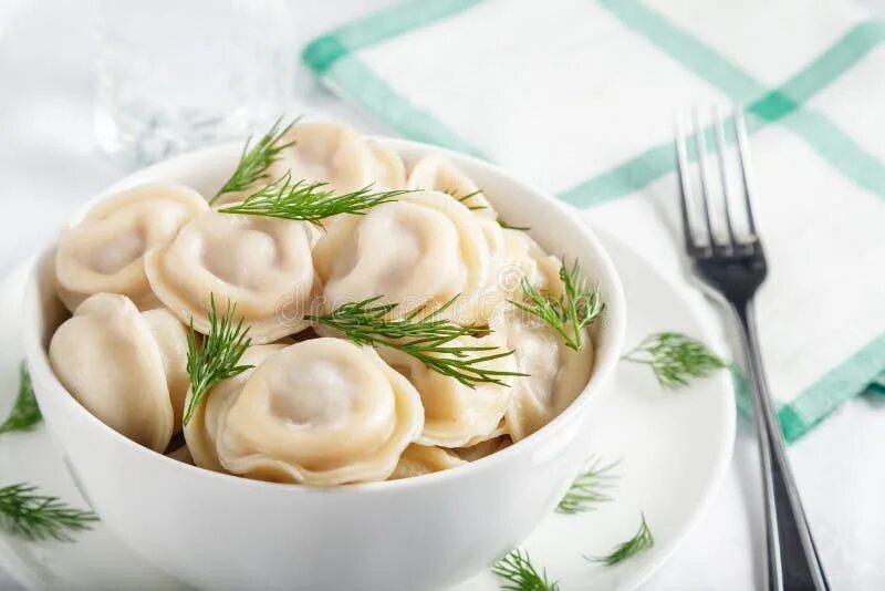 Покажи фото пельменей Pelmeni on Fork on Background of Dish with Pelmeni Stock Photo - Image of food, 