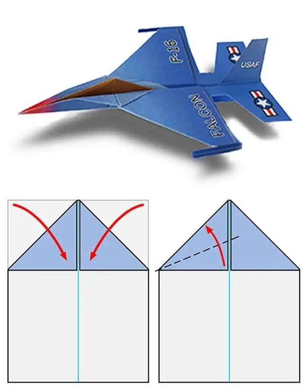 Покажи фото разные виды самолетиков из бумаги Конспект занятия "Изготовление модели самолета истребителя Ф- 16 из бумаги с дет