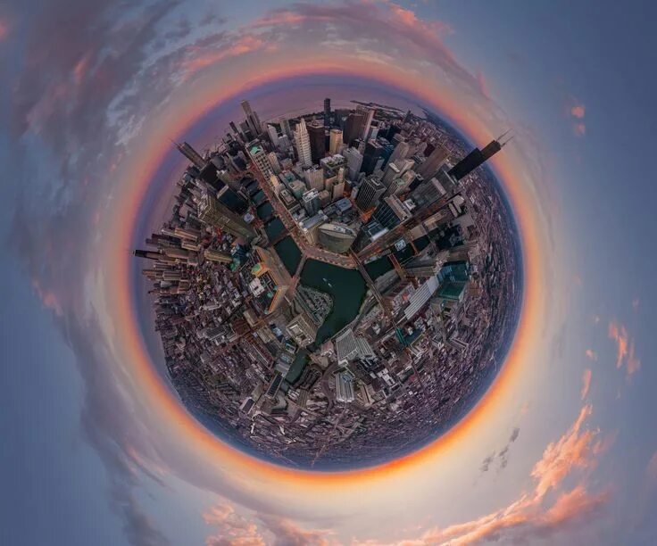 Покажи фото самой маленькой планеты World city panoramas transformed into 360-degree globes - in pictures City, Pano