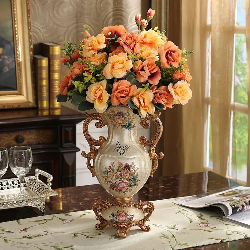 Покажи фото вазы The Living Room Decoration Flower Vase Retro Home Furnishing Porch Restaurant Eu