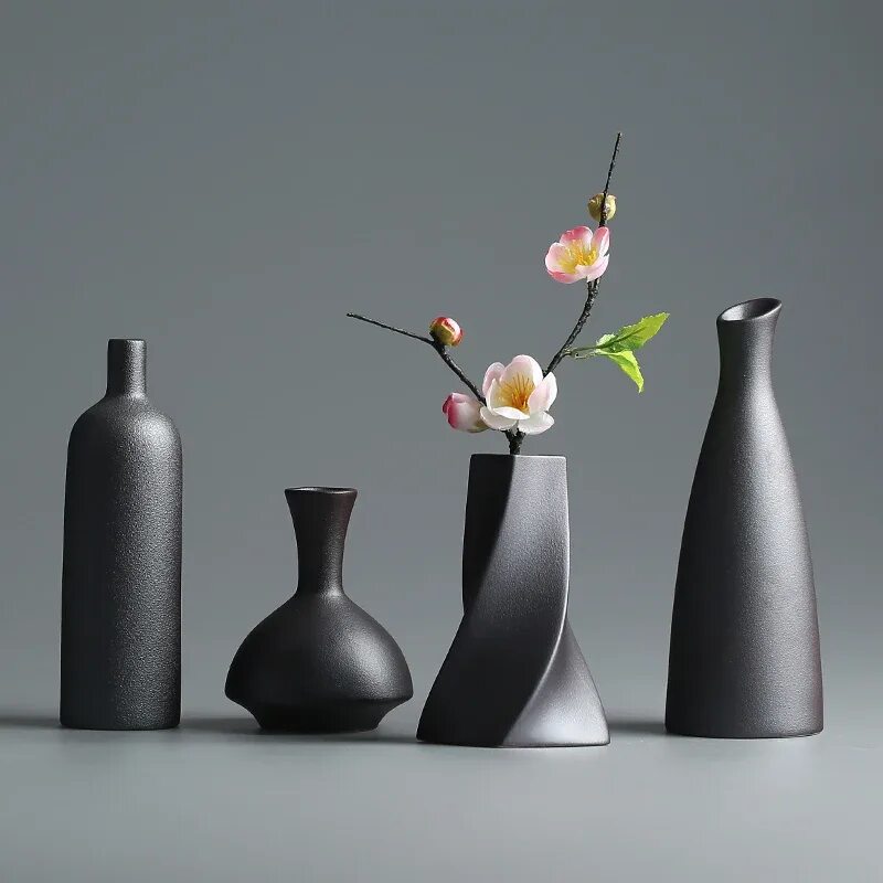 Покажи фото вазы Black Ceramic Decorative Vases Ceramic Thydroponic Containers - Modern Ceramic V