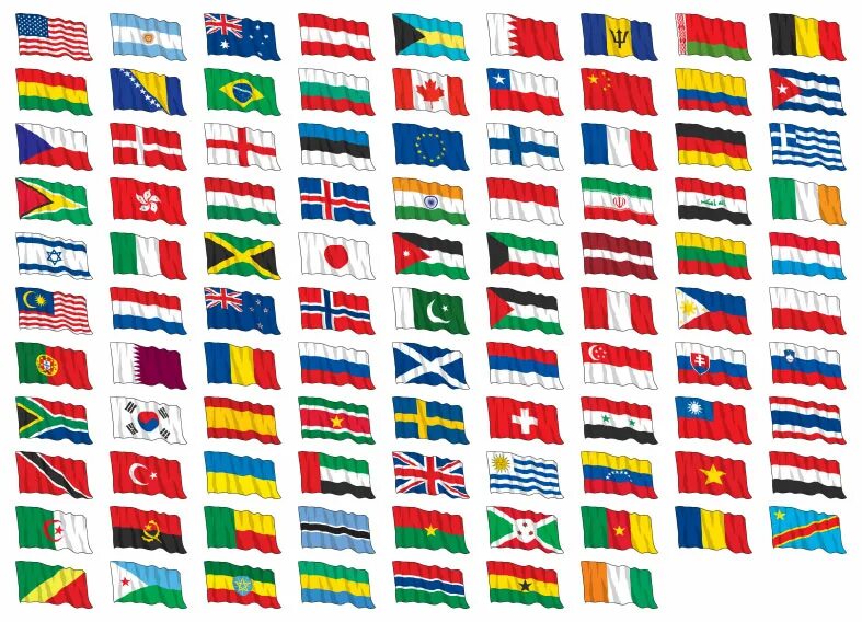 Покажи фото всех флагов World Flag Printables