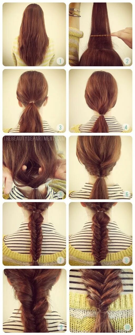 Покажи как сделать легкие красивые прически A new twist on the classic fishtail braid! Hair hacks, Fish tail braid, Hair sty