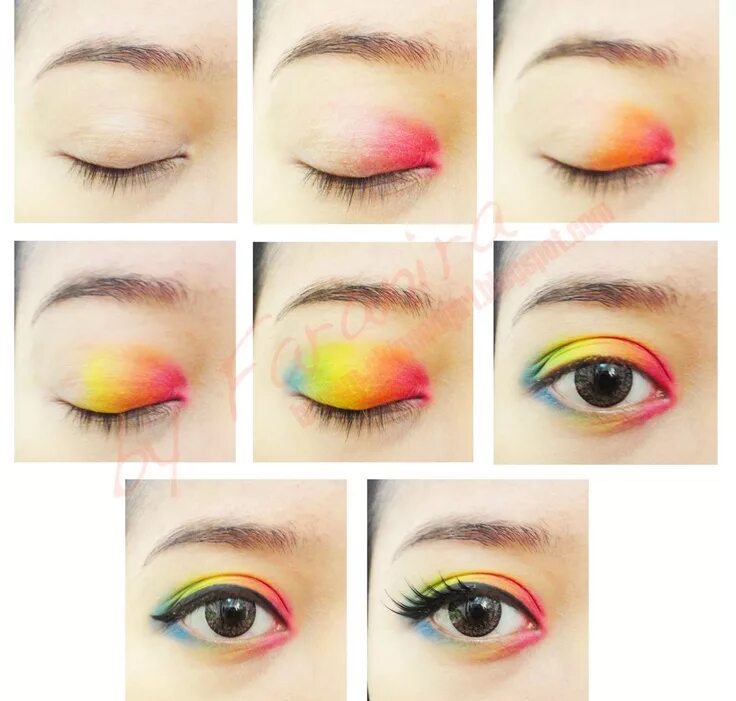 Покажи как сделать легкий макияж The Brown Skinned Girl's Diary: Dark Rainbow Makeup Rainbow makeup, Rainbow eye 