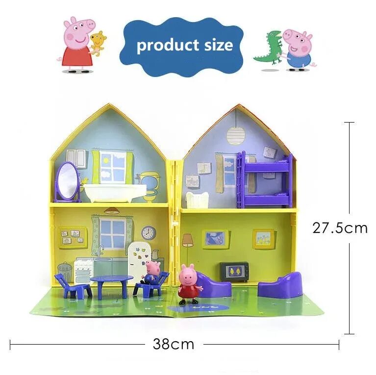 Покажи как выглядит дом свинки пеппы 2019 New Genuine PEPPA PIG peppa pig's house playset with Peppa George figure KI