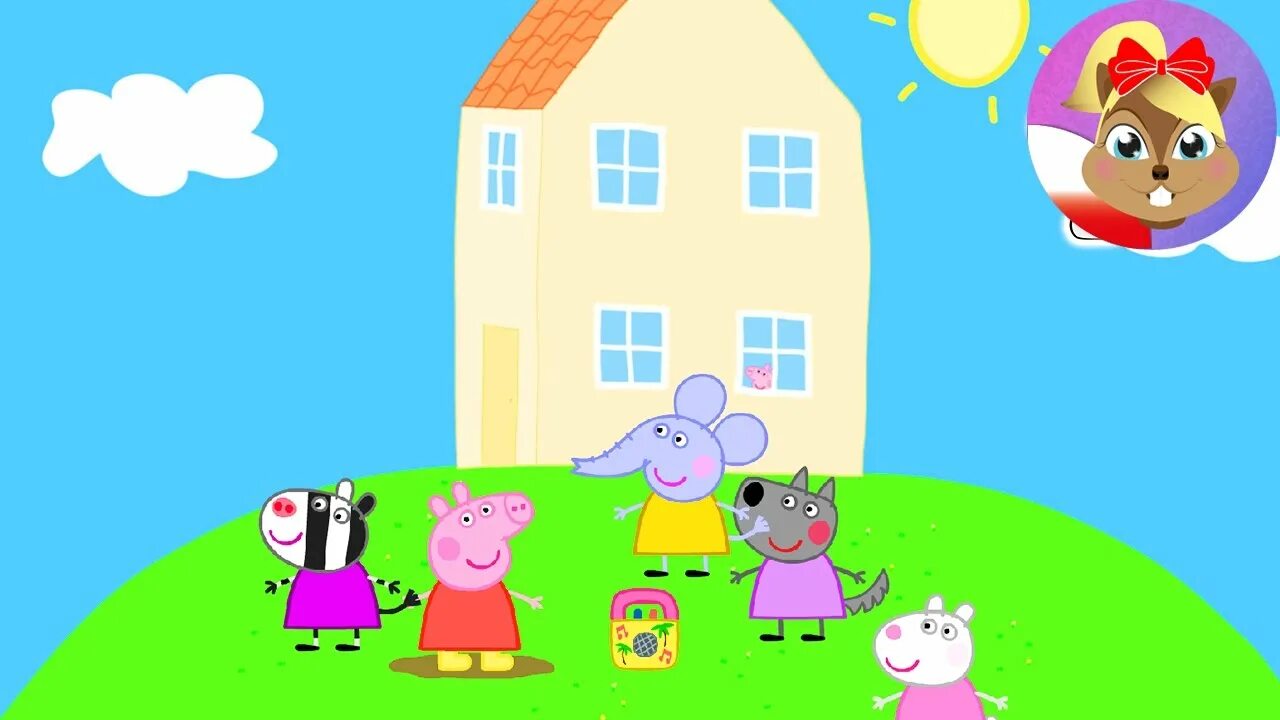 Покажи как выглядит дом свинки пеппы PEPPA PIG PAINTBOX Polski Aplikacja - Gry dla dzieci - SCHORSCH I PEPPA UCZĄ SIĘ