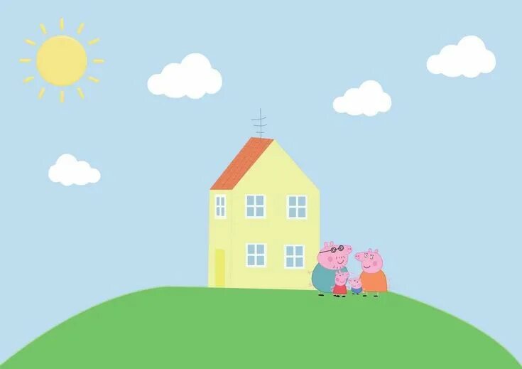 Покажи как выглядит дом свинки пеппы Peppa Pig House Wallpaper Discover more Birthday, Cartoon, Horror, pig famliy, S