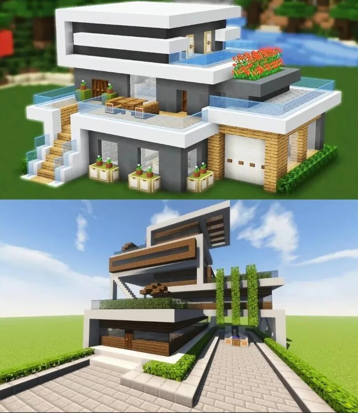 Покажи как выглядит дом в майнкрафте Modern House 3 Minecraft modern, Minecraft architecture, Minecraft mansion