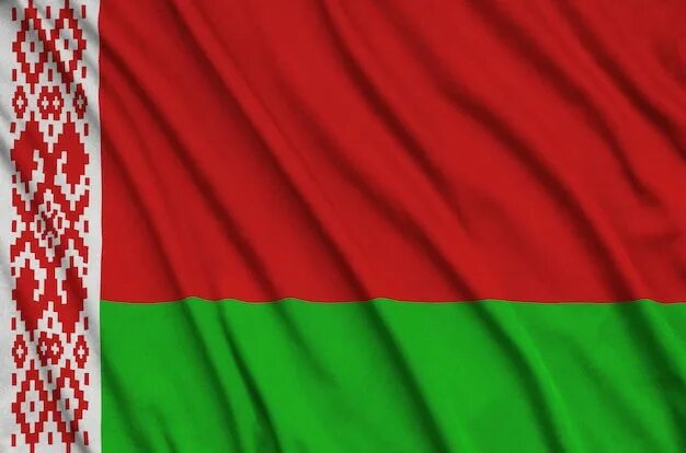 Покажи как выглядит флаг белоруссии Premium Photo Belarus country flag on wavy silk fabric background panorama - ill