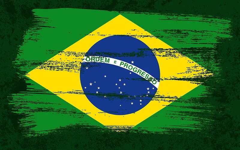 Покажи как выглядит флаг бразилии 2732x1536px, 2K free download Flag of Brazil, grunge flags, South American count