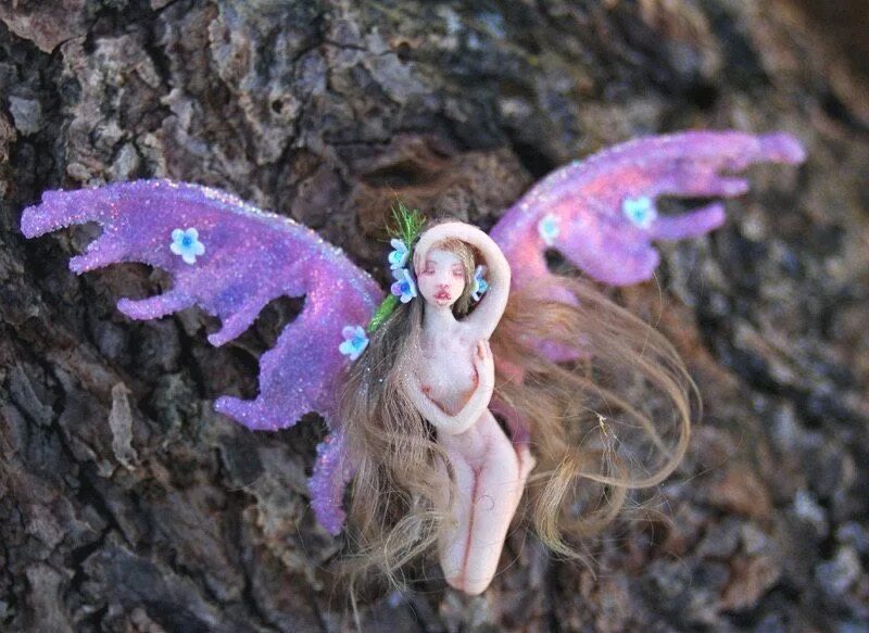 Покажи как выглядит настоящая фея OOAK micro miniature fairy tiny fantasy figurine faerie sculpture art doll Fanta