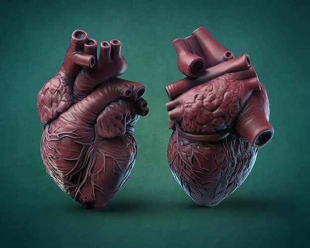 Покажи как выглядит настоящее сердце Humans Heart 3D model 3D printable CGTrader