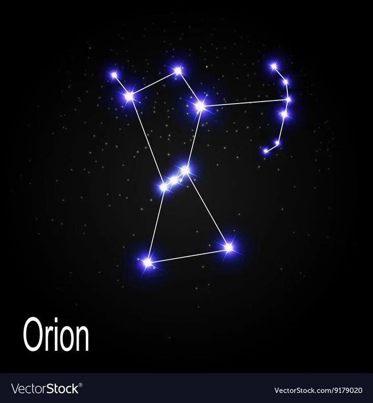 Покажи как выглядит созвездие ориона Orion Constellation with Beautiful Bright Stars on the Background of Cosmic Sky 