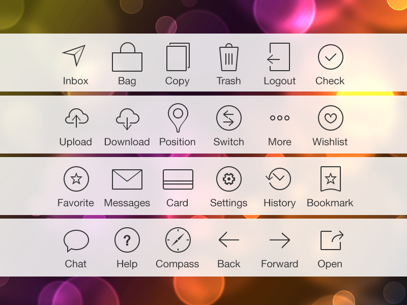 Покажи как выглядит значок Exploring some iOS 7 tab bar icons Web design freebies, Dribbble design, Icon de