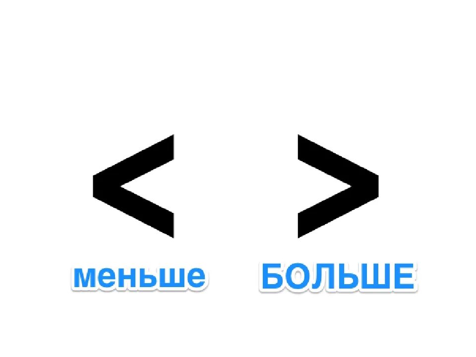 Покажи как выглядит знак больше и меньше Знаки большие и меньше