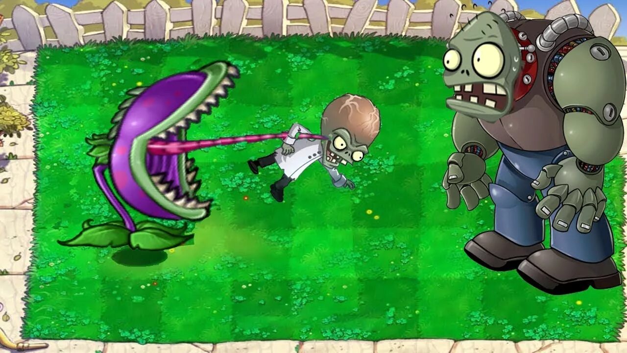 Покажи как выглядит зомби против растений Plants vs Zombies Hack - Exclusive Chomper vs Dr. Zomboss - YouTube