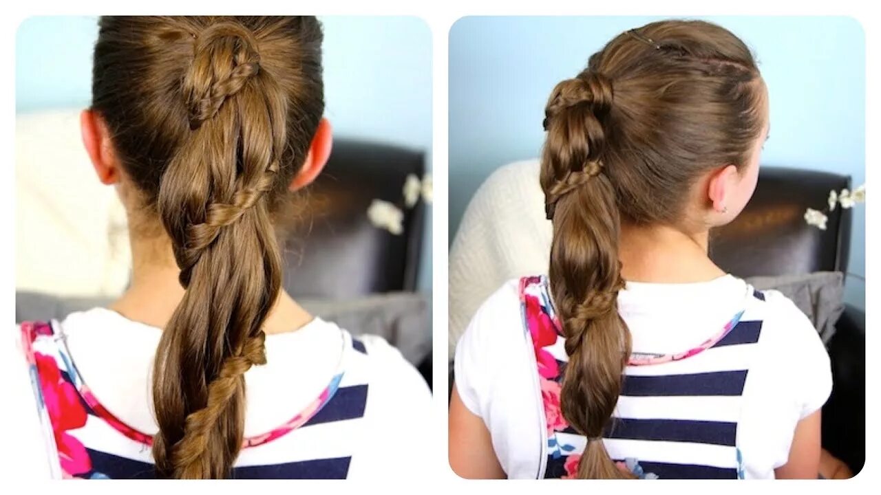 Покажи какие прически можно сделать в школу Winding Lace Braid Ponytail Cheat Cute Girls Hairstyles - YouTube