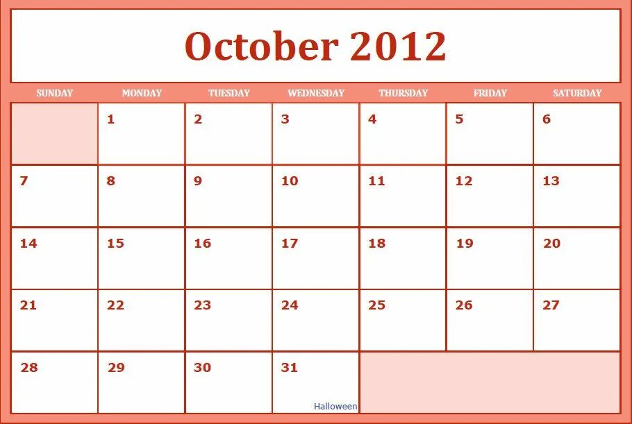 Покажи календарь на октябрь 24 года Calendar Of October 2012