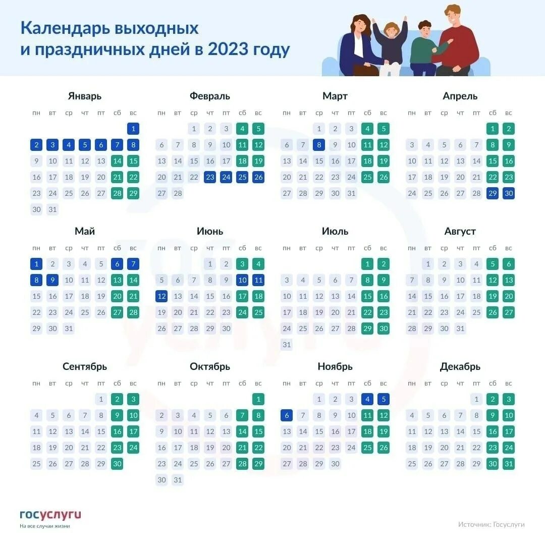 Покажи календарь выходных и праздничных дней Опубликован график выходных и праздничных дней в 2023 году - Новости Ульяновска.