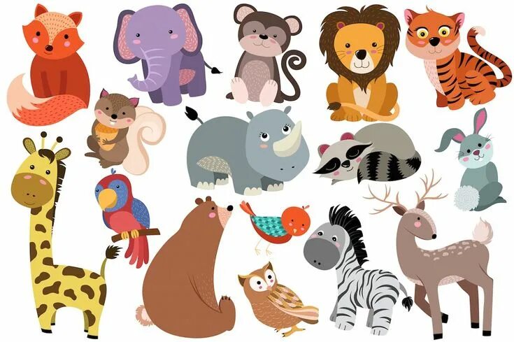 Покажи картинки в виде животных Cute Baby Animals Vector & PNG Pack Cute animals images, Cute baby animals, Cute