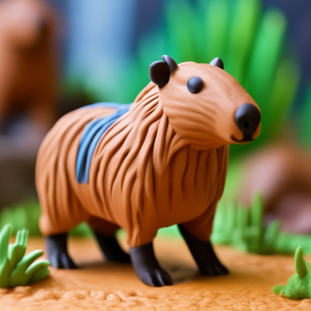 Покажи картинки животных из пластилина "Plasticine capybara" - image created in Shedevrum