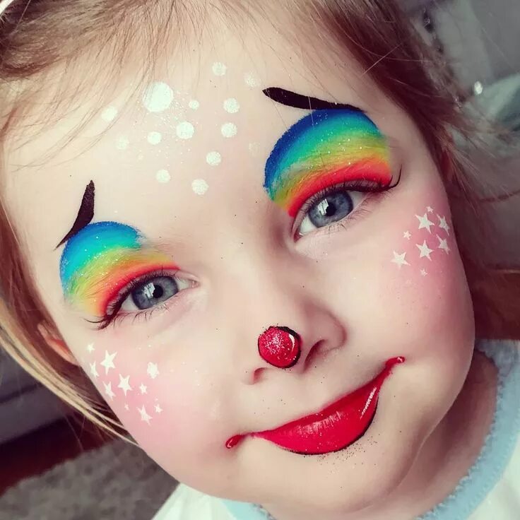 Покажи красивые макияжи для детей Jane Frances Sharpley on Instagram: "My little clown using Tag Leanne's rainbow 