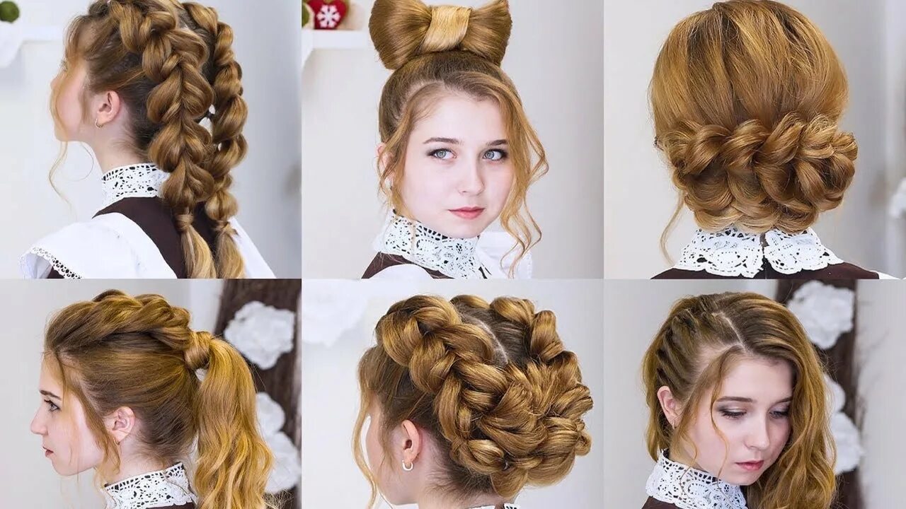 Покажи красивые прически в школу 10 Причесок в Школу на 1 Сентября. 10 Hairstyler for School - YouTube