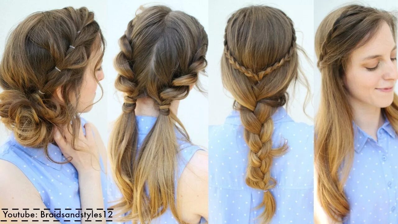 Покажи красивые прически в школу 4 Easy Summer Hairstyle Ideas Summer hairstyles Braidsandstyles12 - YouTube