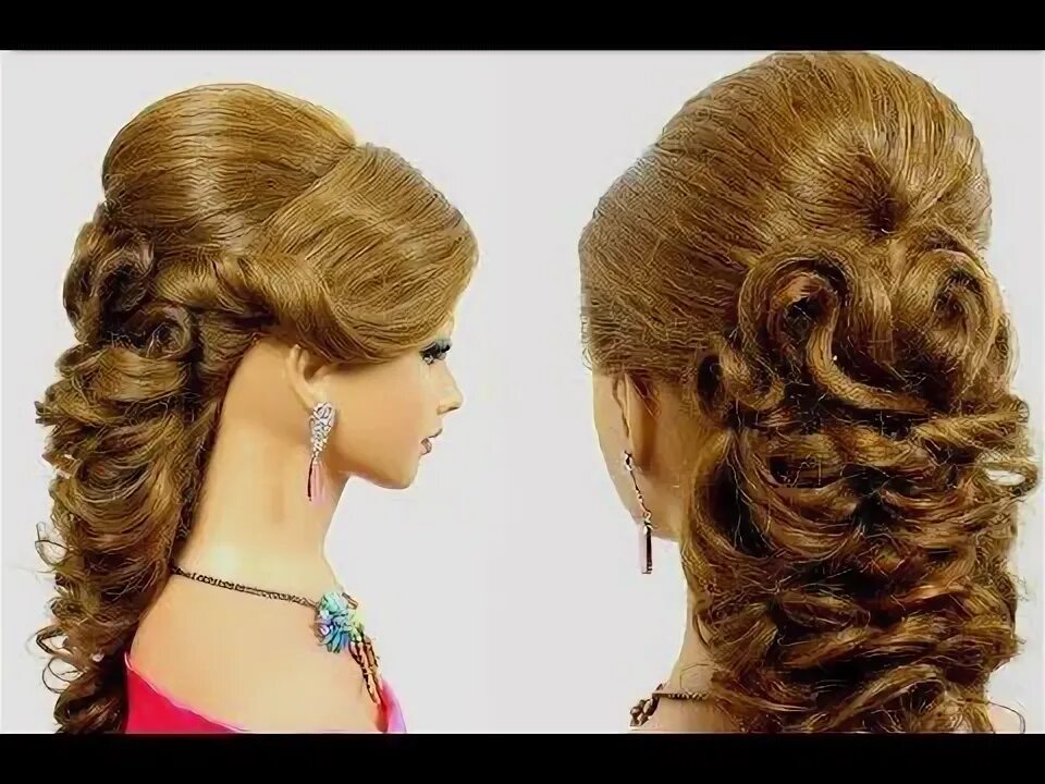 Покажи красивые прически видео Prom bridal hairstyle for medium long hair. Prom hairstyles for long hair, Long 