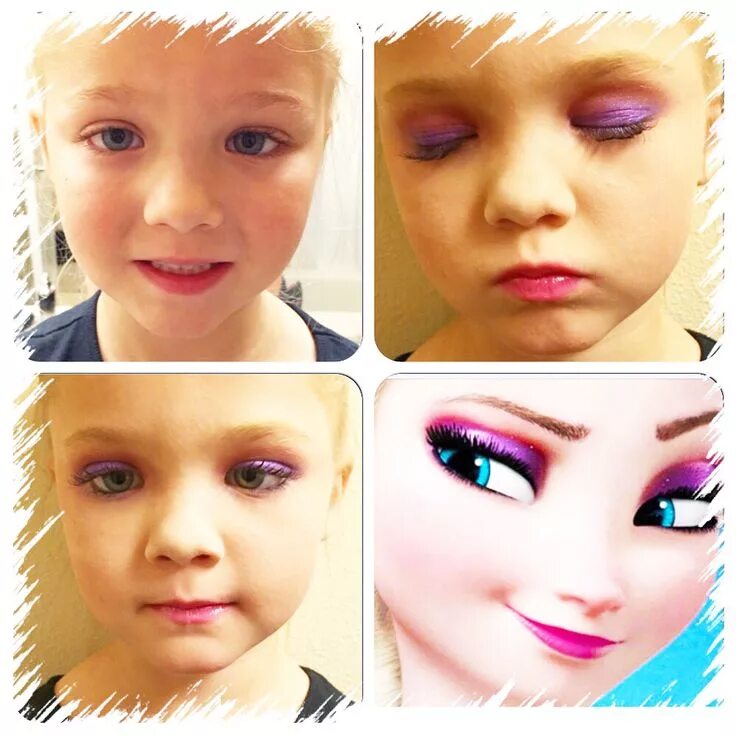 Покажи красивый макияж детскими тенями для детей Kid Elsa Makeup for Halloween