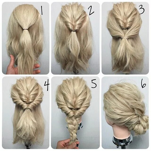 Покажи легкие прически картинки Cool Quick Updos For Long Thick Hair Simple wedding hairstyles, Up dos for mediu