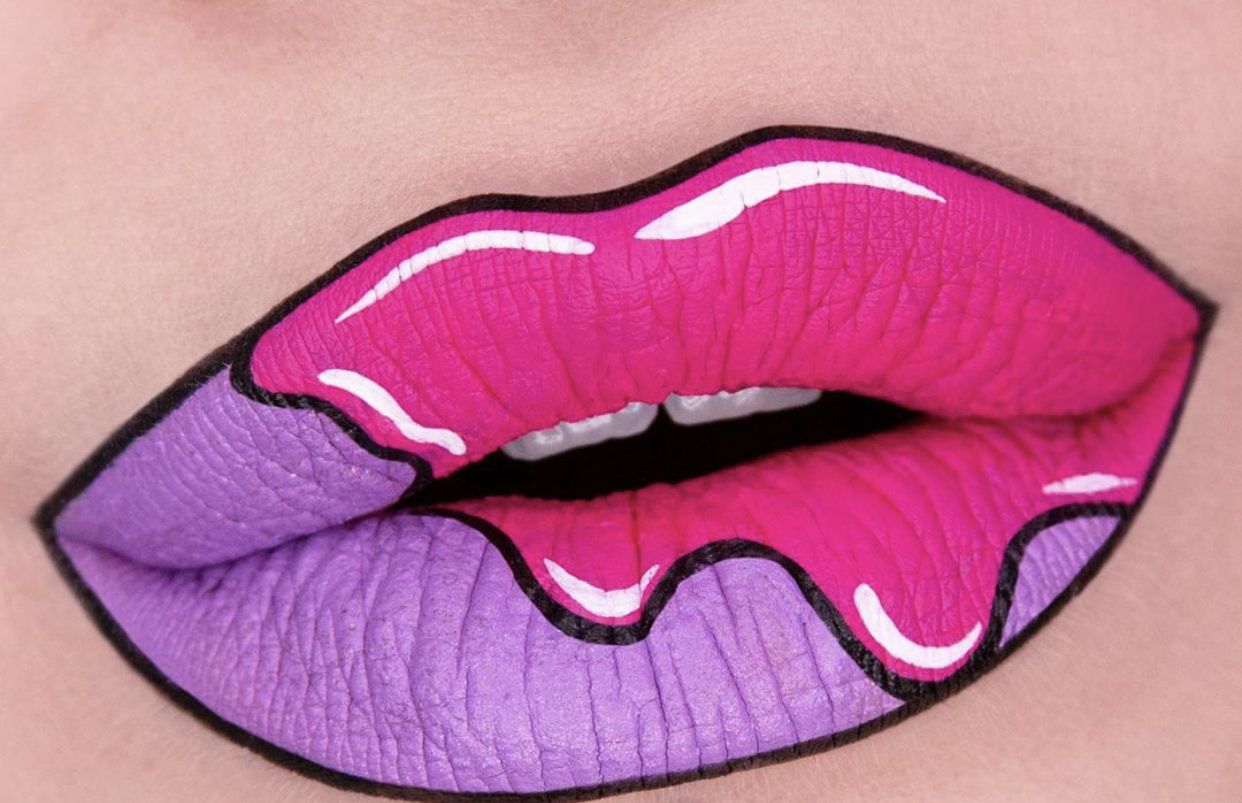 Покажи макияж губ Pin on Lipstick Pop art makeup, Lip art makeup, Lip art