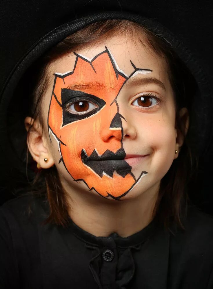 Покажи макияж на хэллоуин детский легкий Halloween face paint ideas for kids Trucco di halloween spaventoso, Halloween ma